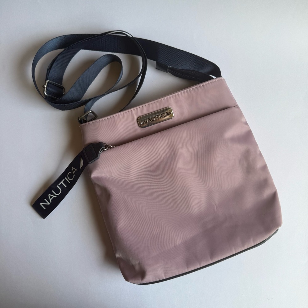 Nautica Diver blush pink Nylon With Adjustable Strap&Zipper Pocket Crossbody Bag